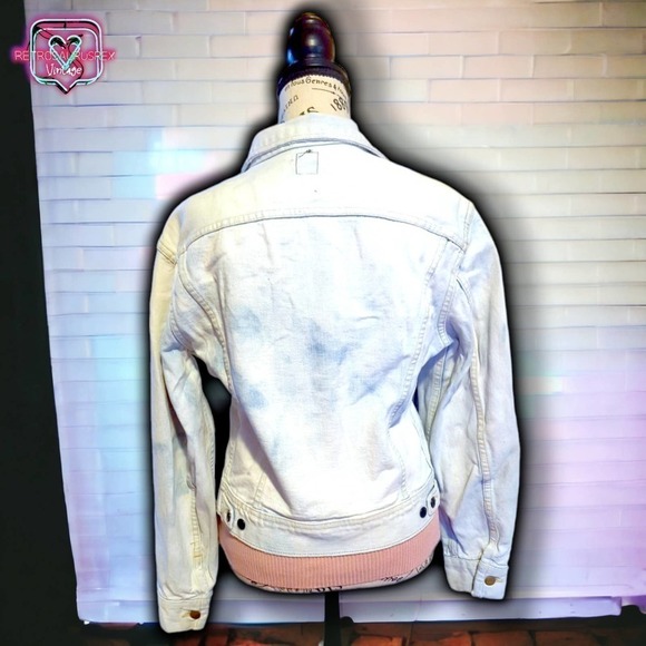 Vintage Totally 80s Lee Patd 153438 Acid Washed Denim Jean Jacket, medium - Picture 2 of 10